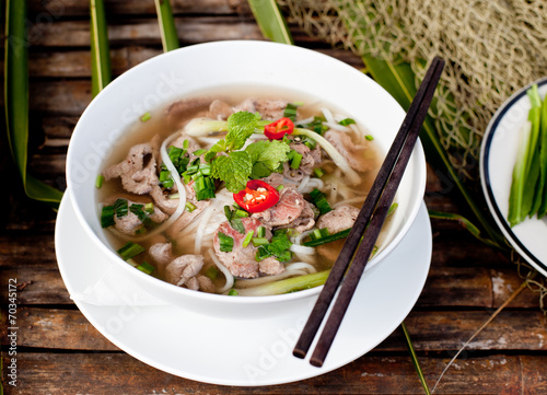 Traditional Vietnamese beef soup pho