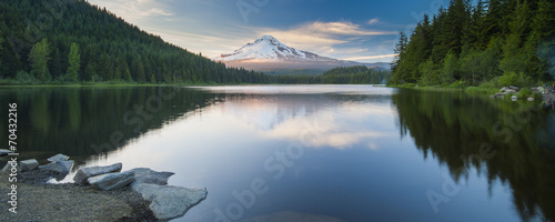 Volcano mountain Mt. Hood, in Oregon, USA.