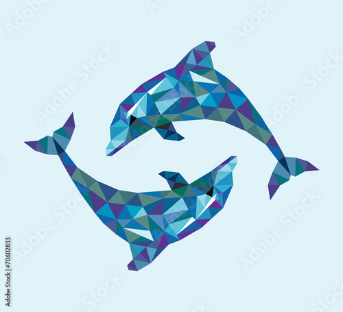 Dolphin triangle low polygon style