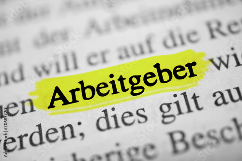 Arbeitgeber - gelb markiert