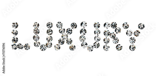  Word luxury made by ​​with rhinestones
