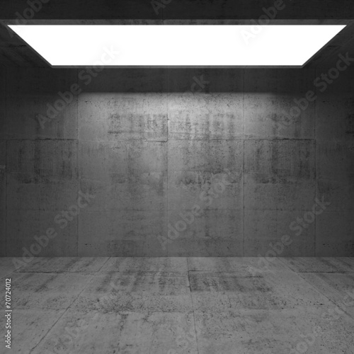 Abstract concrete 3d interior with light portal