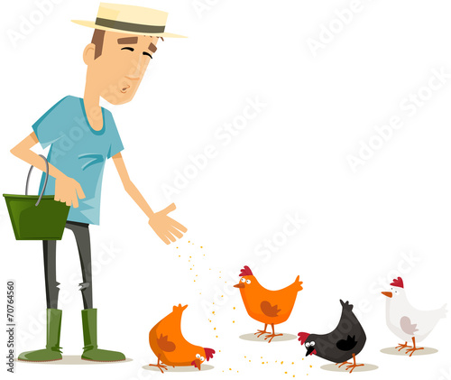 jardinier et poules