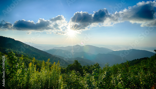 Sunrise over Blue Ridge Mountains Scenic Overlook