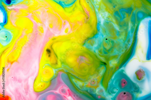 food coloring on milk abstract background
