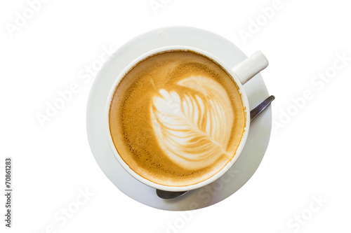 latte coffee on isolate white with clipping path.