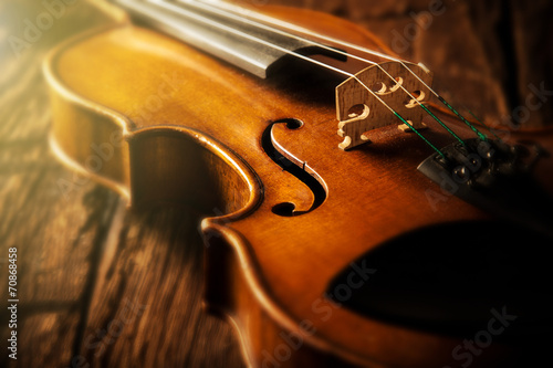 violin in vintage style