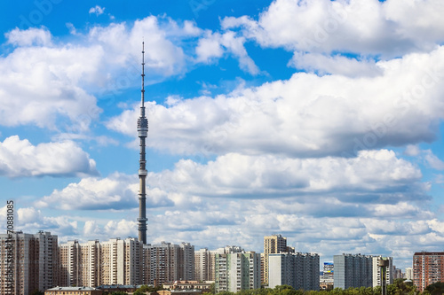 panorama of Moscow with Ostankino TV tower