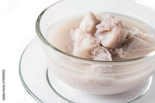 Boiled taro with sugar