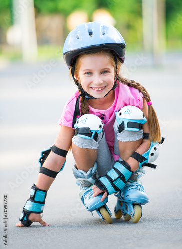 Girl on roller skates
