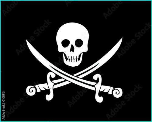 Jolly roger pirate flag vector