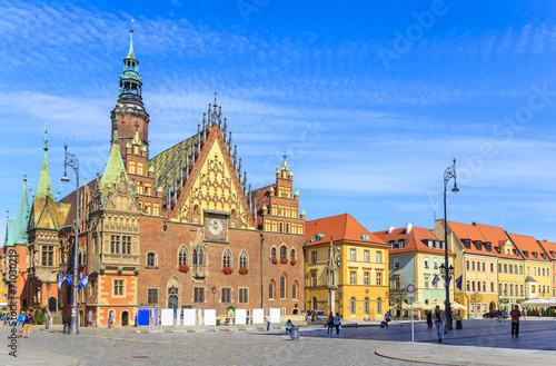 Town Hall, Old Town Market in Wroclaw, Poland