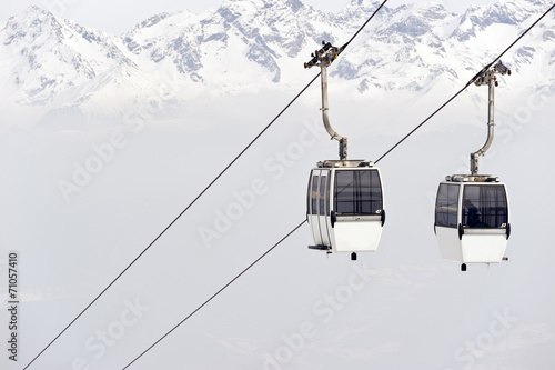 cableway in the winter