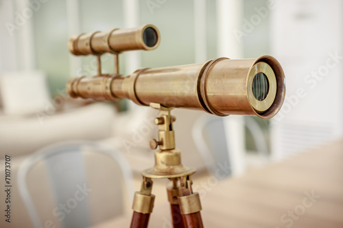 vintage brass telescope