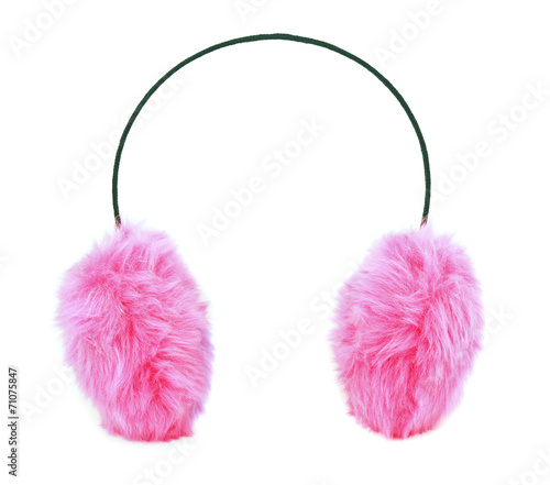 Pink furry ear muffs