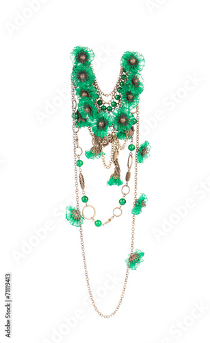 Beautiful handmade green necklace.