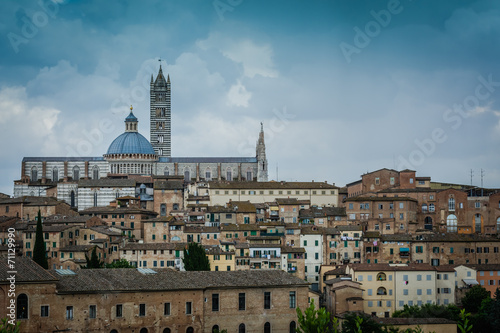 Blick auf Duomo Santa Maria Siena Toskana Italien