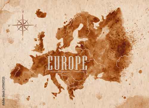 Map Europe retro