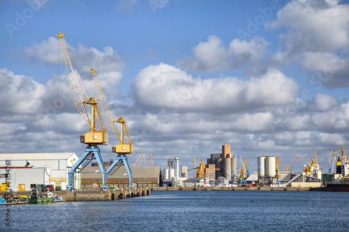 Cranes in the port of Brest, France