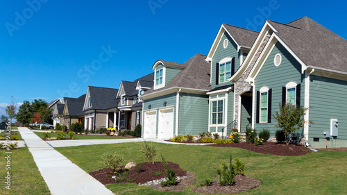 Street of residential homes