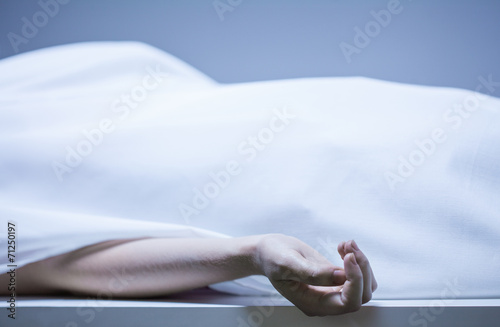 Remains of person in morgue