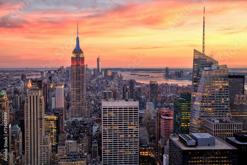 New York City Midtown with Empire State Building at Sunset