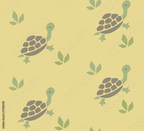 Seamless pattern with funny turtles