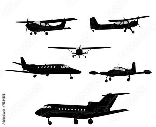 airplane silhouettes - vector