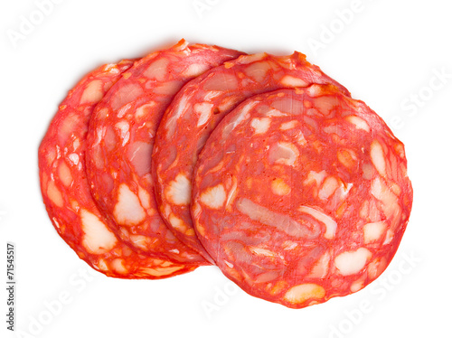 sliced chorizo salami