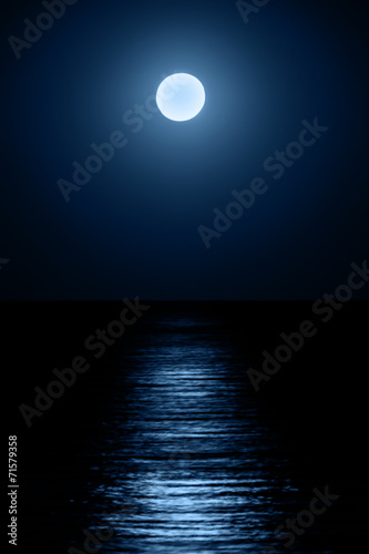 Moon over sea