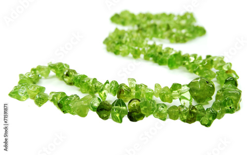 olivine semiprecious beads necklace