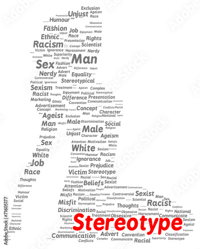 Stereotype word cloud shape