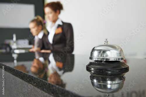 Hotel reception with bell