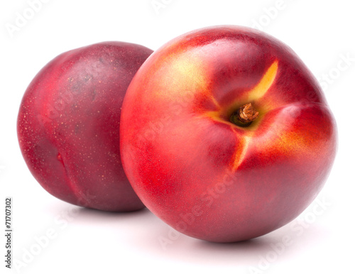 Nectarine fruit isolated on white background cutout