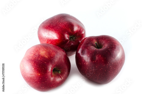 red stark apples isolated on white background