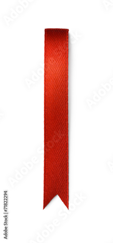 Red bookmark isolated on white background