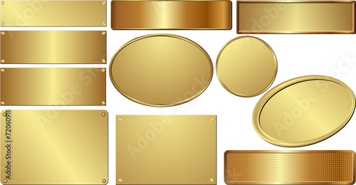 set of golden plaques