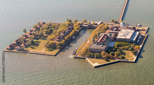 Aerial View of Ellis Island, New York