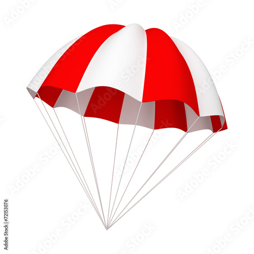 Red and white parachute