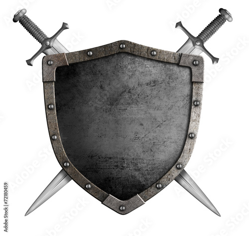 coat of arms medieval knight shield and sword isolated