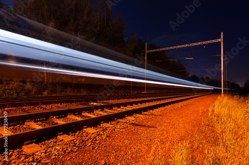 lights moving train