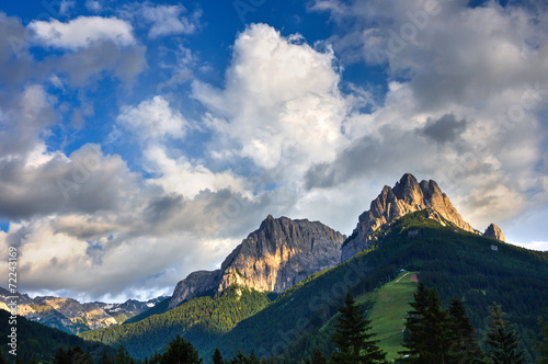 Cima Undici and Cima Dodici mounts at sunset, Dolomites