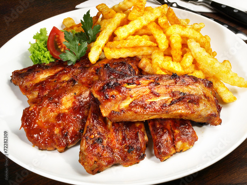 Spare Ribs mit Pommes Frites