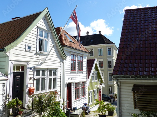 Maison typique en bois à Bergen Norvège