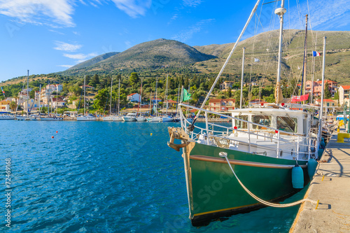 Yacht boats in Agia Efimia port on Kefalonia island, Greece