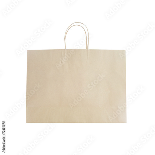 Blank Brown Paper Bag Isolated On White Background