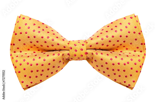 Funky polka dotted bow tie isolated on white background