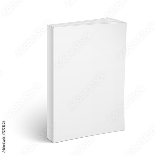 Blank vertical softcover book template.