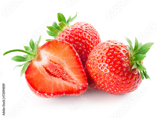 Fresh strawberry isolated on white