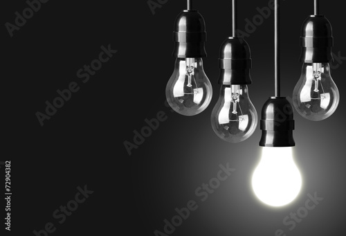 Idea concept on black background